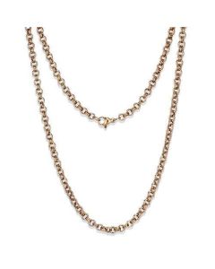 JCE2438R-18 IP Rose Gold(Ion Plating) Stainless Steel Chain with No Stone-18"