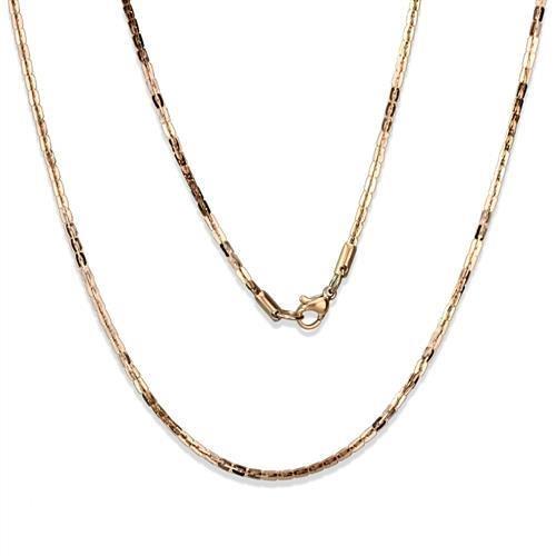 JCE2440R-18 IP Rose Gold(Ion Plating) Stainless Steel Chain with No Stone-18"