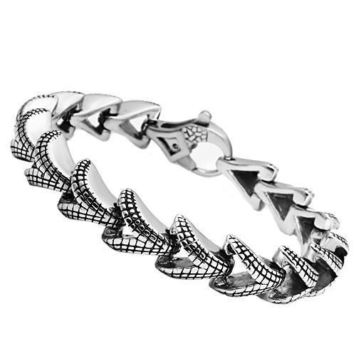 JCE571-8.5 High polished (no plating) Stainless Steel Bracelet with No Stone-8.5"