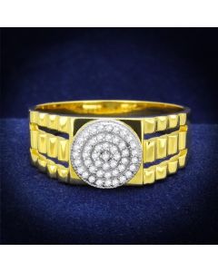 JCE237-11 Gold+Rhodium 925 Sterling Silver Ring with AAA Grade CZ  in Clear-11