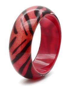 JCE036-8 Resin Bangle with Synthetic Synthetic Stone in Animal pattern-8"